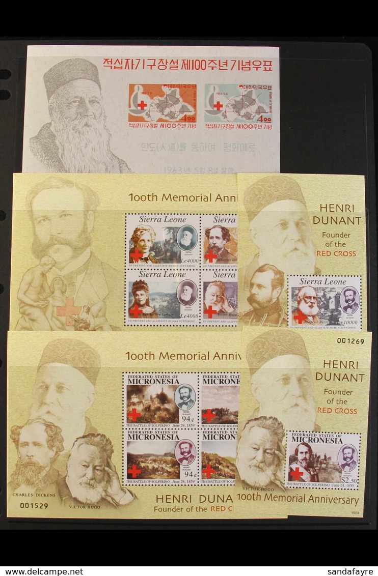 RED CROSS 2010 Henri Dunant Omnibus Issue Miniature Sheets From Different Countries, Incl. Korea, Sierra Leone, The Gamb - Ohne Zuordnung