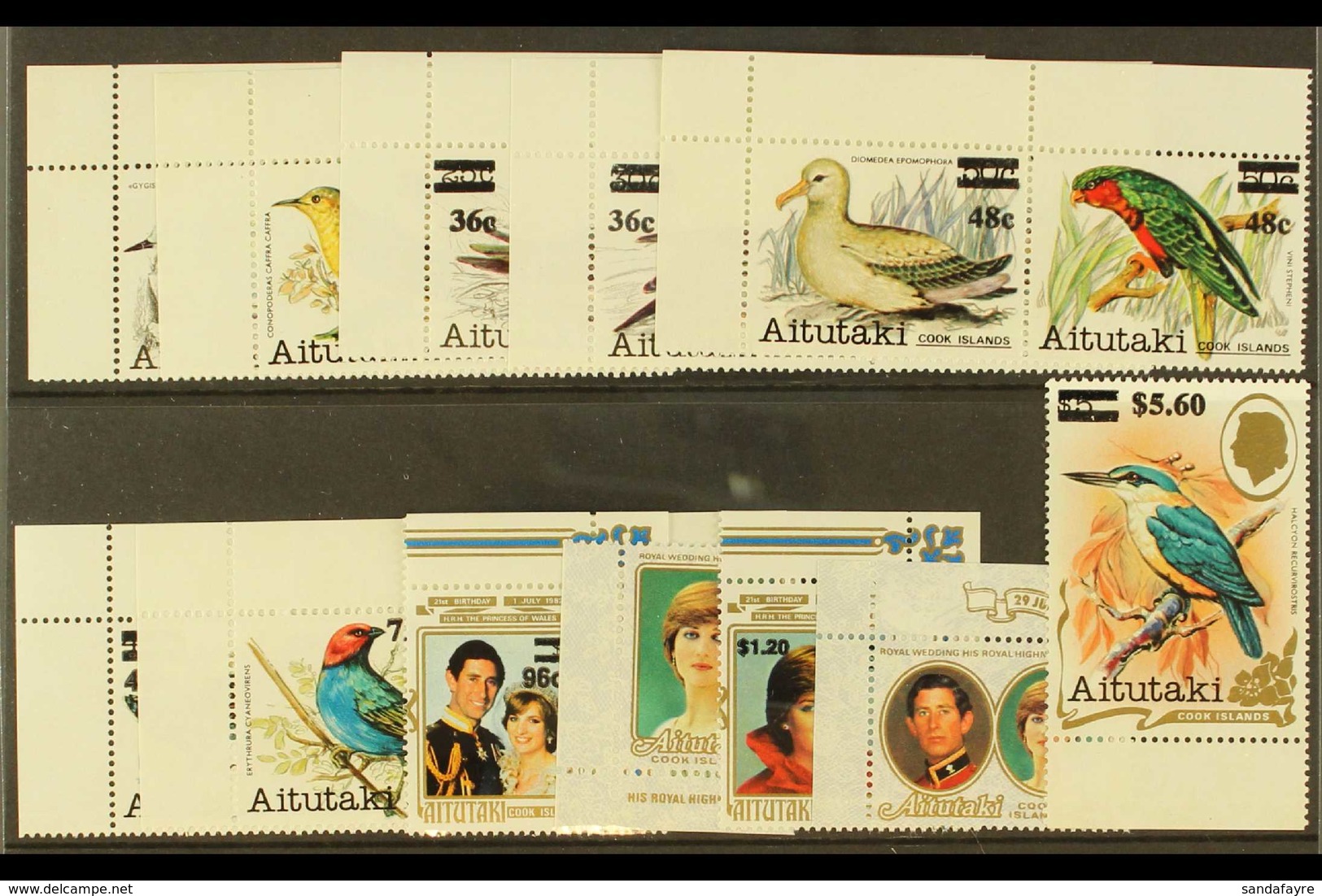 1983 Surcharged Complete Set, SG 447/65, Never Hinged Mint (19 Stamps) For More Images, Please Visit Http://www.sandafay - Aitutaki