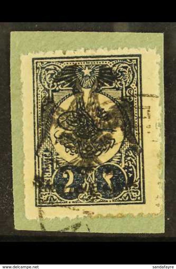 1913 2pi Blue- Black Plate 1, Michel 8, Superb Used On Piece. Signed Raybaudi.  For More Images, Please Visit Http://www - Albanië