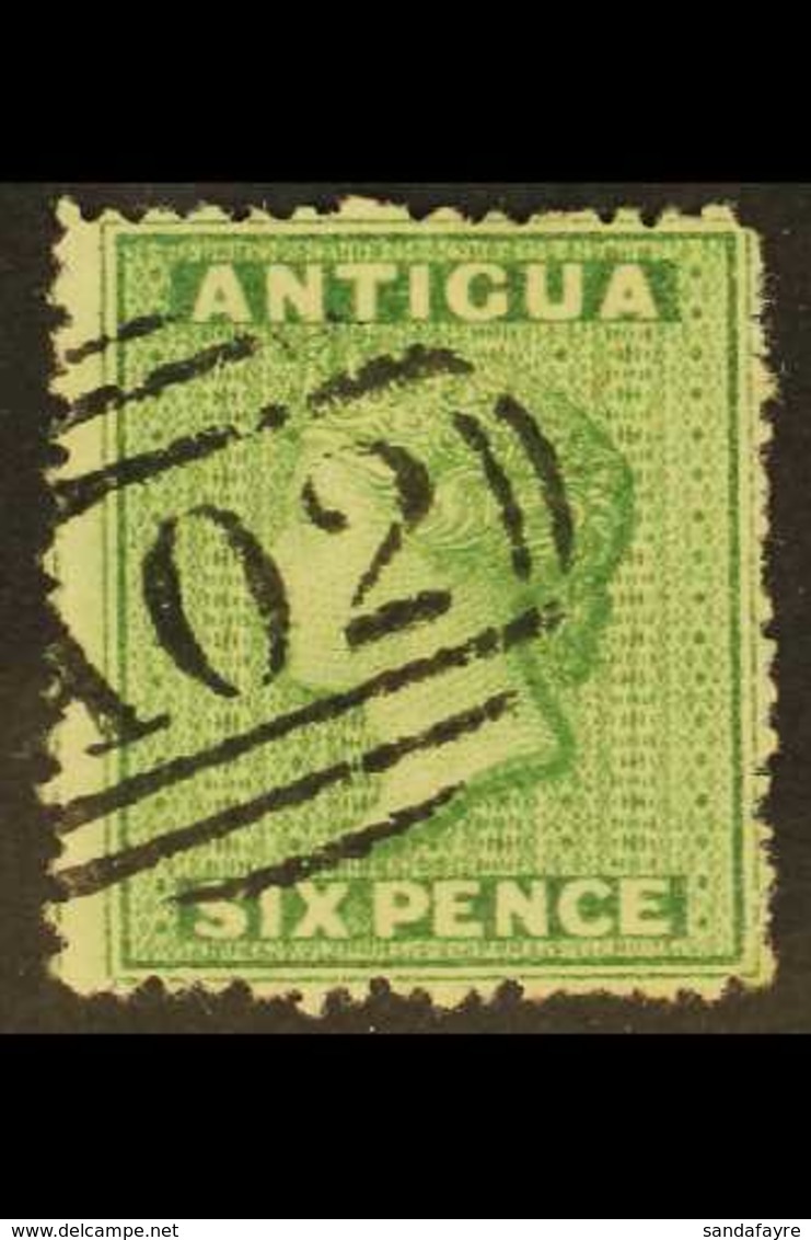 1863-67 6d Yellow-green, Watermark Small Star, Rough Perf 14 To 16, SG 10, Fine Used With Neat "A02" Cancel. For More Im - Sonstige & Ohne Zuordnung