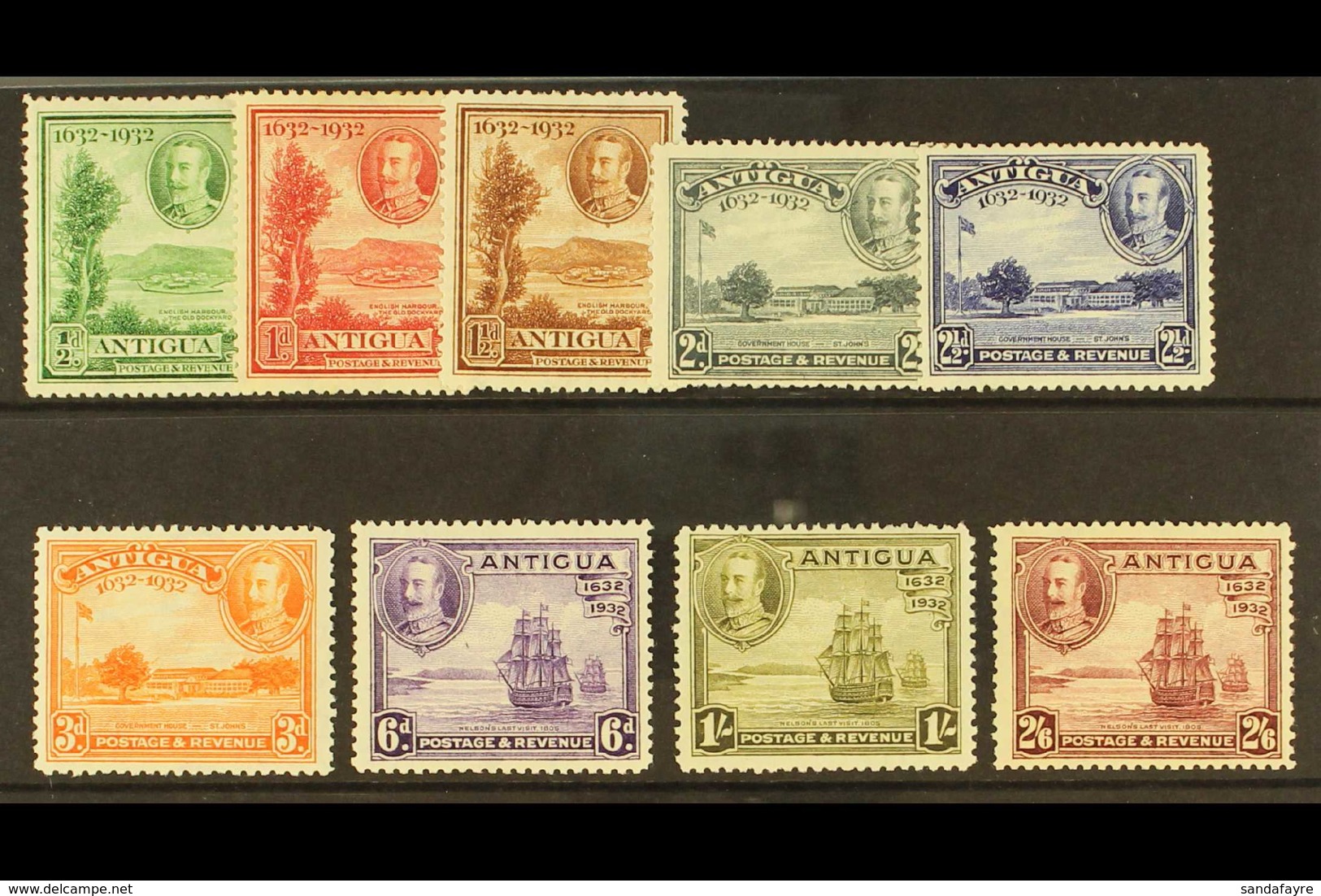 1932 Tercentenary Set To 2s 6d, SG 81/89, Very Fine Mint. (9 Stamps) For More Images, Please Visit Http://www.sandafayre - Altri & Non Classificati