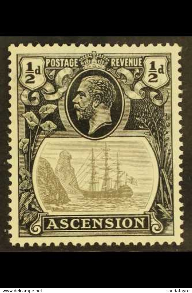 1924 ½d Grey Black And Black, Badge, Variety "Broken Mainmast", SG 10a, Very Fine And Fresh Mint. For More Images, Pleas - Ascension