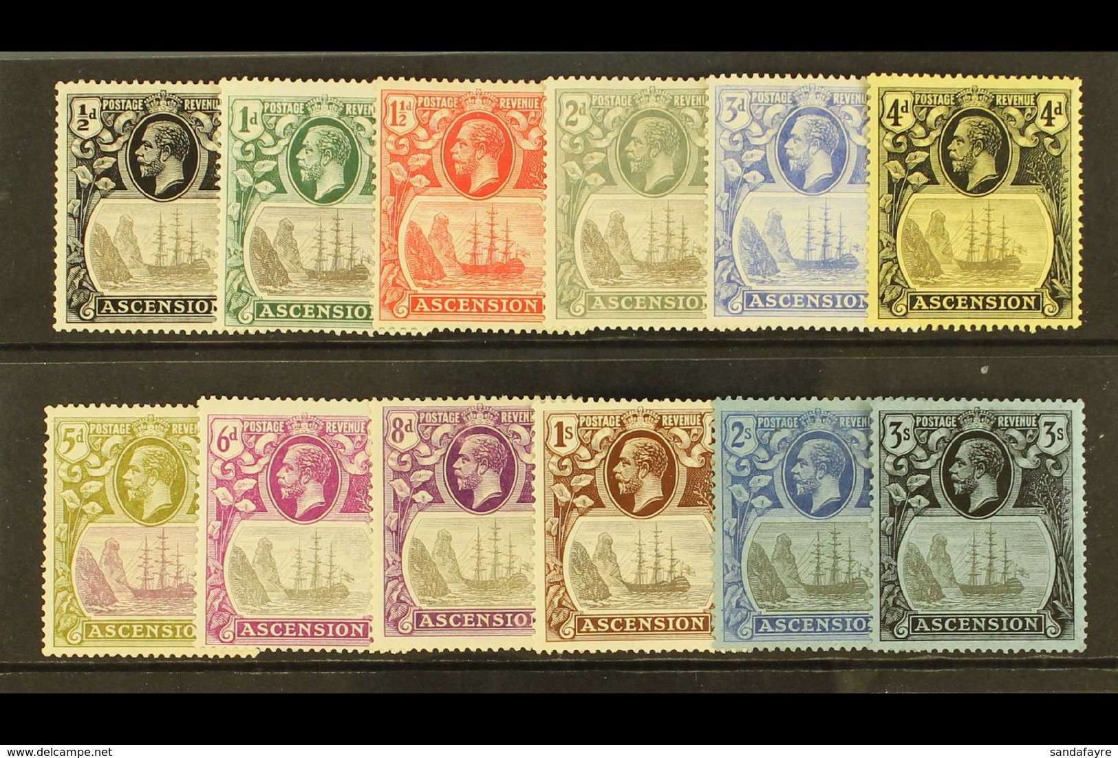 1924 Badge Set To 3s Complete, SG 10/20, Very Fine And Fresh Mint. (12 Stamps) For More Images, Please Visit Http://www. - Ascension