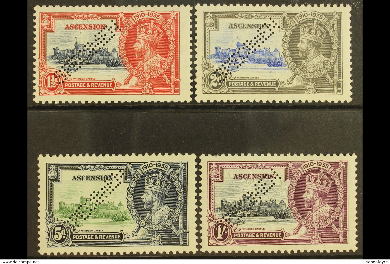 1935 Silver Jubilee Set Complete, Perforated "Specimen", SG 31s/34s, Nhm (4 Stamps) For More Images, Please Visit Http:/ - Ascension