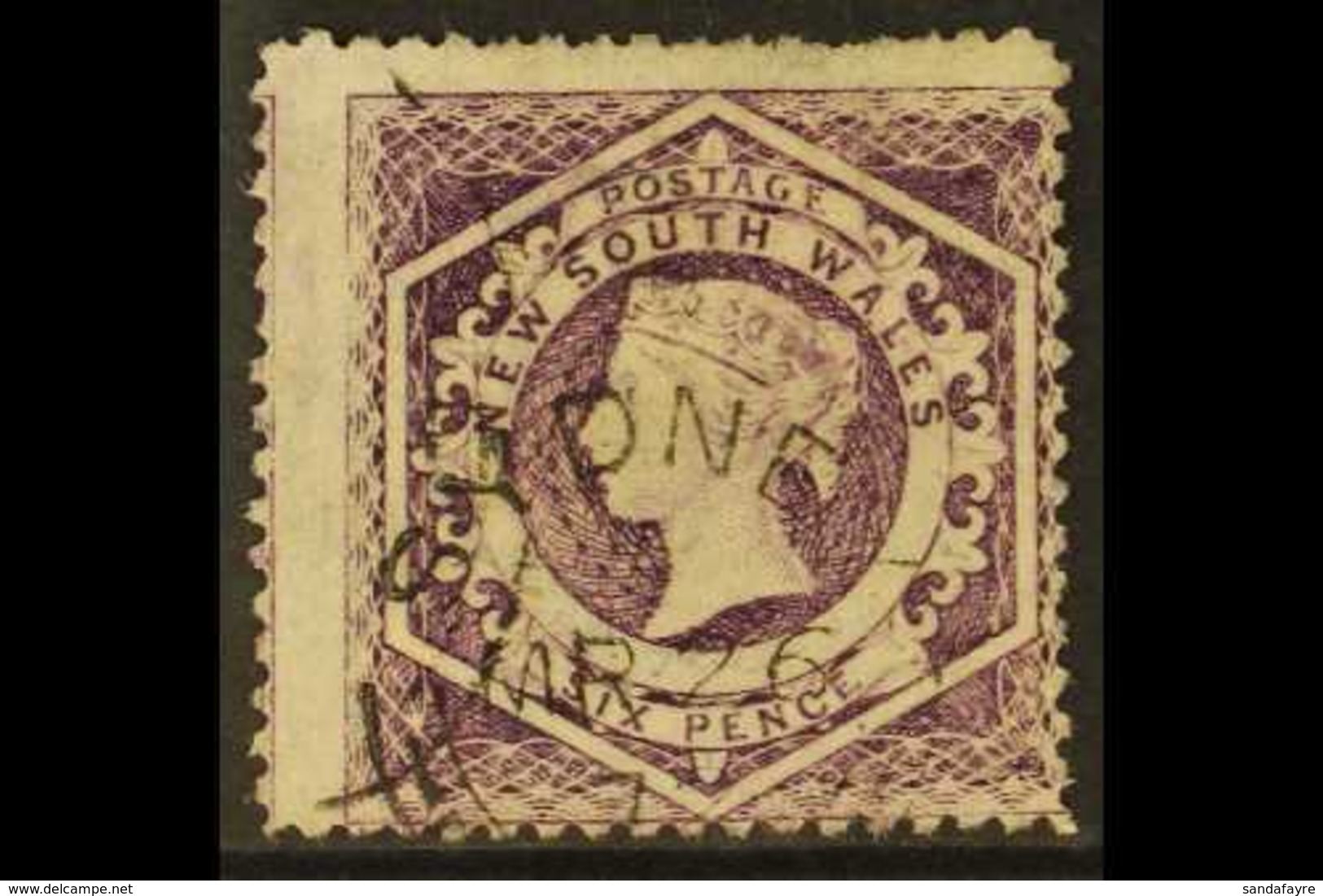 NEW SOUTH WALES 1860-72 6d Aniline Mauve Diadem, SG 167, Fine Clear Part 1872 Sydney Duplex. For More Images, Please Vis - Sonstige & Ohne Zuordnung