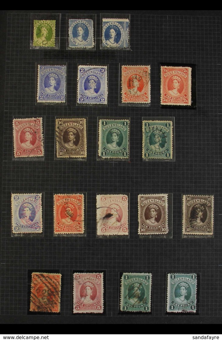 QUEENSLAND 1860-1895 "CHALON" COLLECTION - Chiefly Used, Presented In Issue Order With A Good Range Of Basic Stamps Plus - Otros & Sin Clasificación