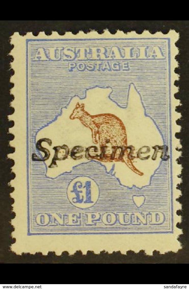 1913-14 £1 Brown & Ultramarine, 'Roo, First Watermark, "Specimen" Handstamp, SG 15s, Never Hinged Mint. For More Images, - Sonstige & Ohne Zuordnung