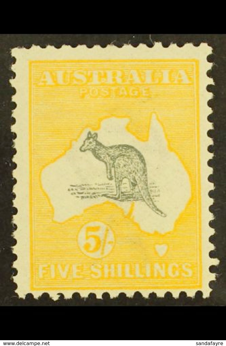 1913-14 5s Grey & Yellow, 'Roo, First Watermark, SG 13, Good To Fine Mint. For More Images, Please Visit Http://www.sand - Other & Unclassified