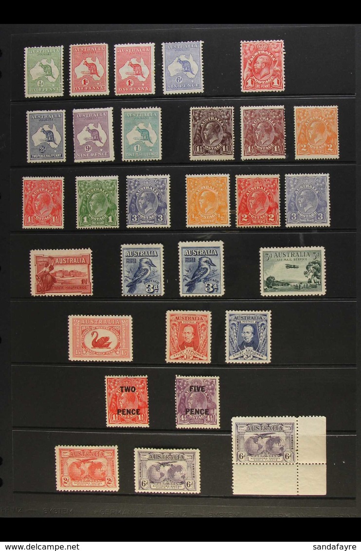 1913-36 KING GEORGE V MINT SELECTION Includes Kangaroo's To 1s Plus £1 Grey With "SPECIMEN" Overprint, Geo V Heads To 3d - Sonstige & Ohne Zuordnung