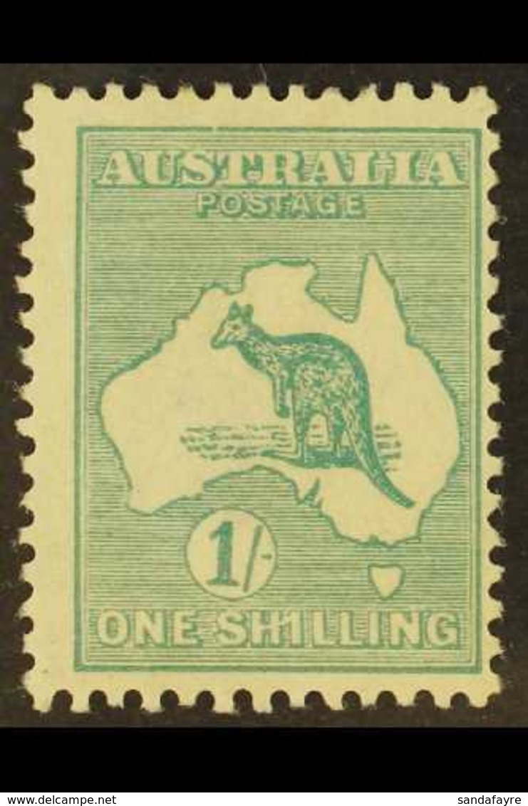 1915-27 1s Blue-green, Die IIB, Third Watermark, VARIETY "1" For First "I" In "SHILLING," Brusden White 33(4)l, Fine Min - Sonstige & Ohne Zuordnung