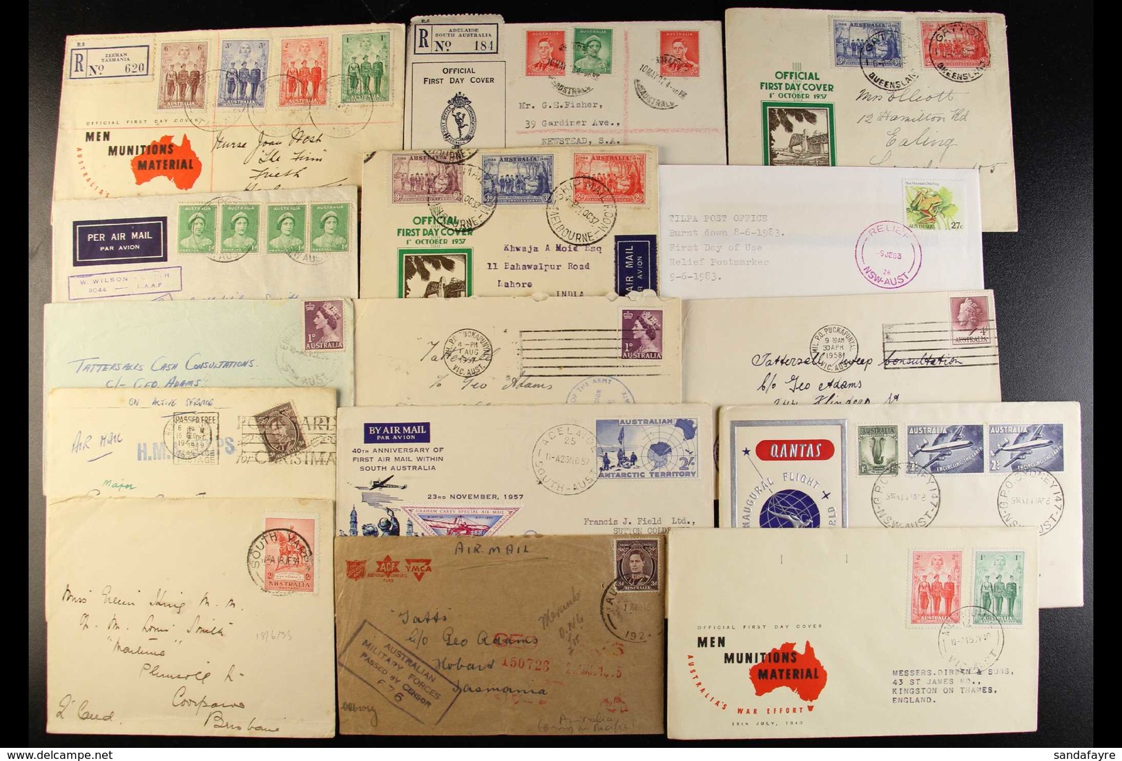 1930-87 COVERS COLLECTION An Interesting Group Of Commercial Covers, FDC's, And Cards Which Includes Two 1931 First Flig - Sonstige & Ohne Zuordnung