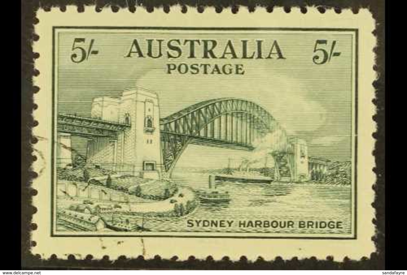 1932 5s Blue-green "Sydney Harbour Bridge", SG 143, Cancelled To Order Used (see Footnote In Gibbons Catalogue). For Mor - Sonstige & Ohne Zuordnung