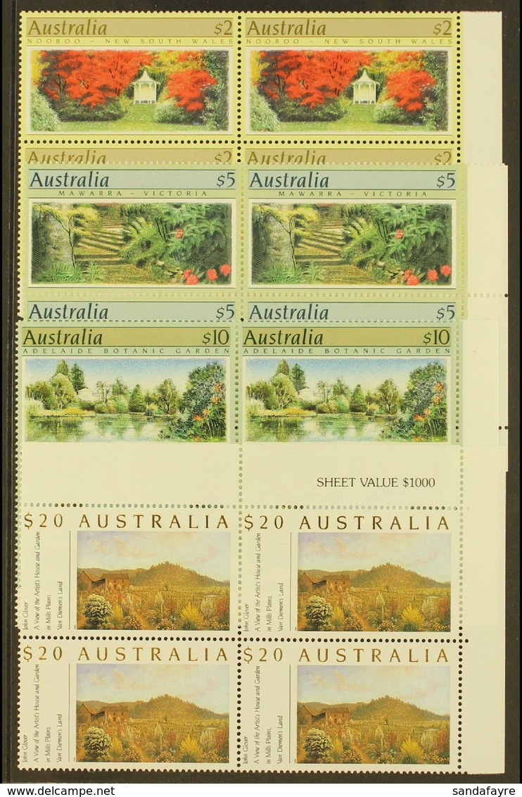 1989 High Values Set ($2-$20), SG 1199/1201a, Never Hinged Mint Corner Blocks Of 4 Stamps. Face Value AU$ 148. (16 Stamp - Sonstige & Ohne Zuordnung