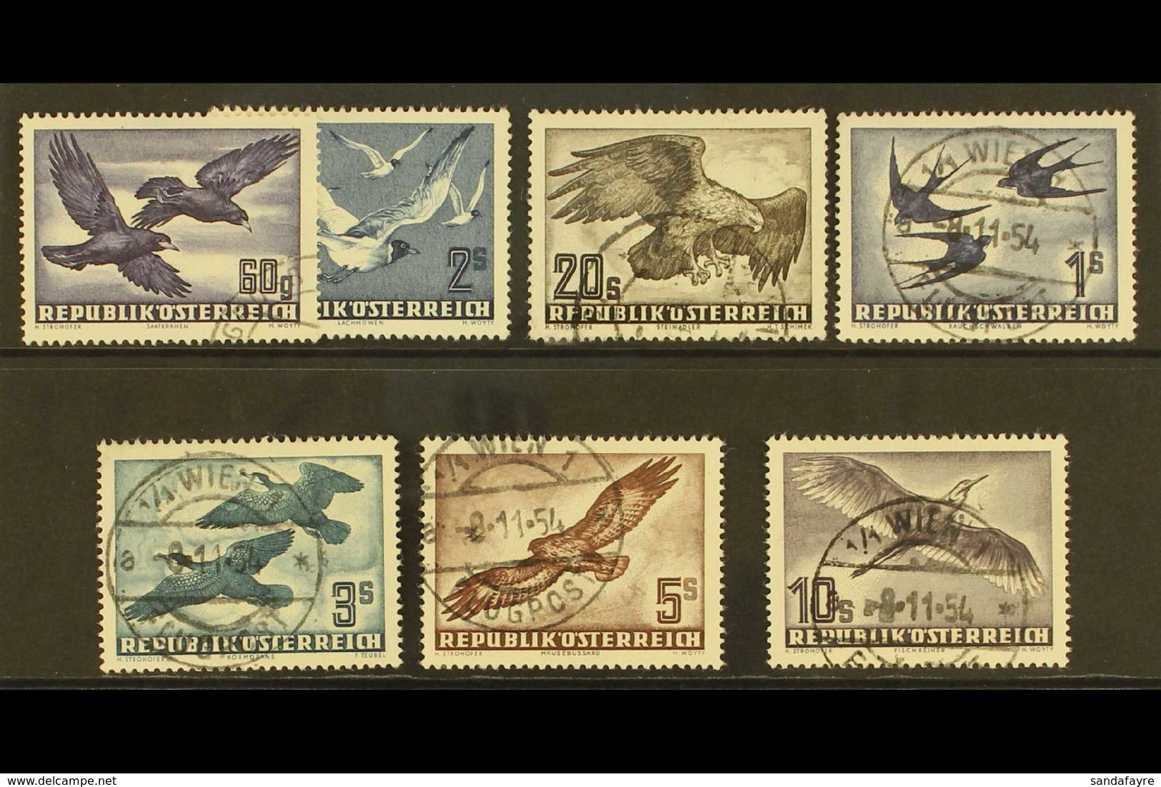 1950-3 Airmails, Birds Set, Mi 955/6, 968, 984/7, SG 1215/21, Very Fine Used (7). For More Images, Please Visit Http://w - Sonstige & Ohne Zuordnung