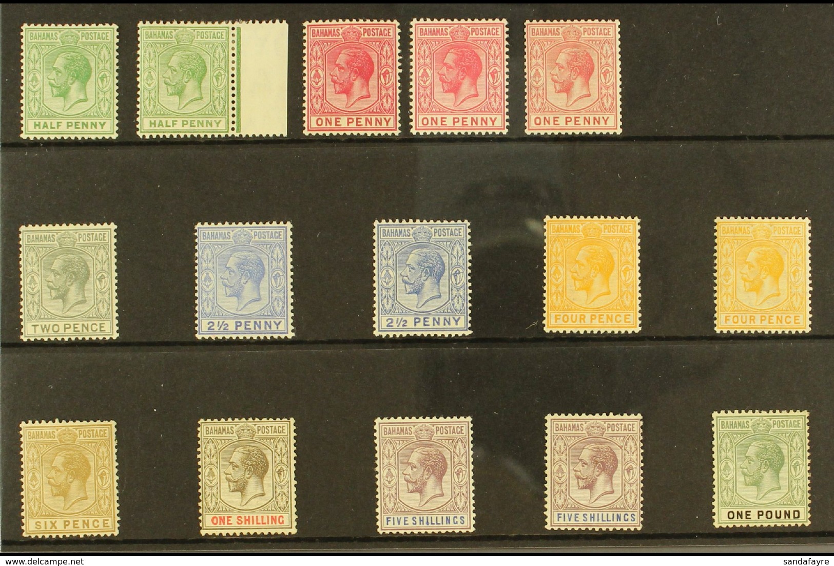 1912-19 KGV Multi CA Wmk Set, SG 81/89, Plus Additional Shades Of ½d, 1d (2), 2½d, 4d And 5s, Fine & Fresh Mint. (15 Sta - Other & Unclassified