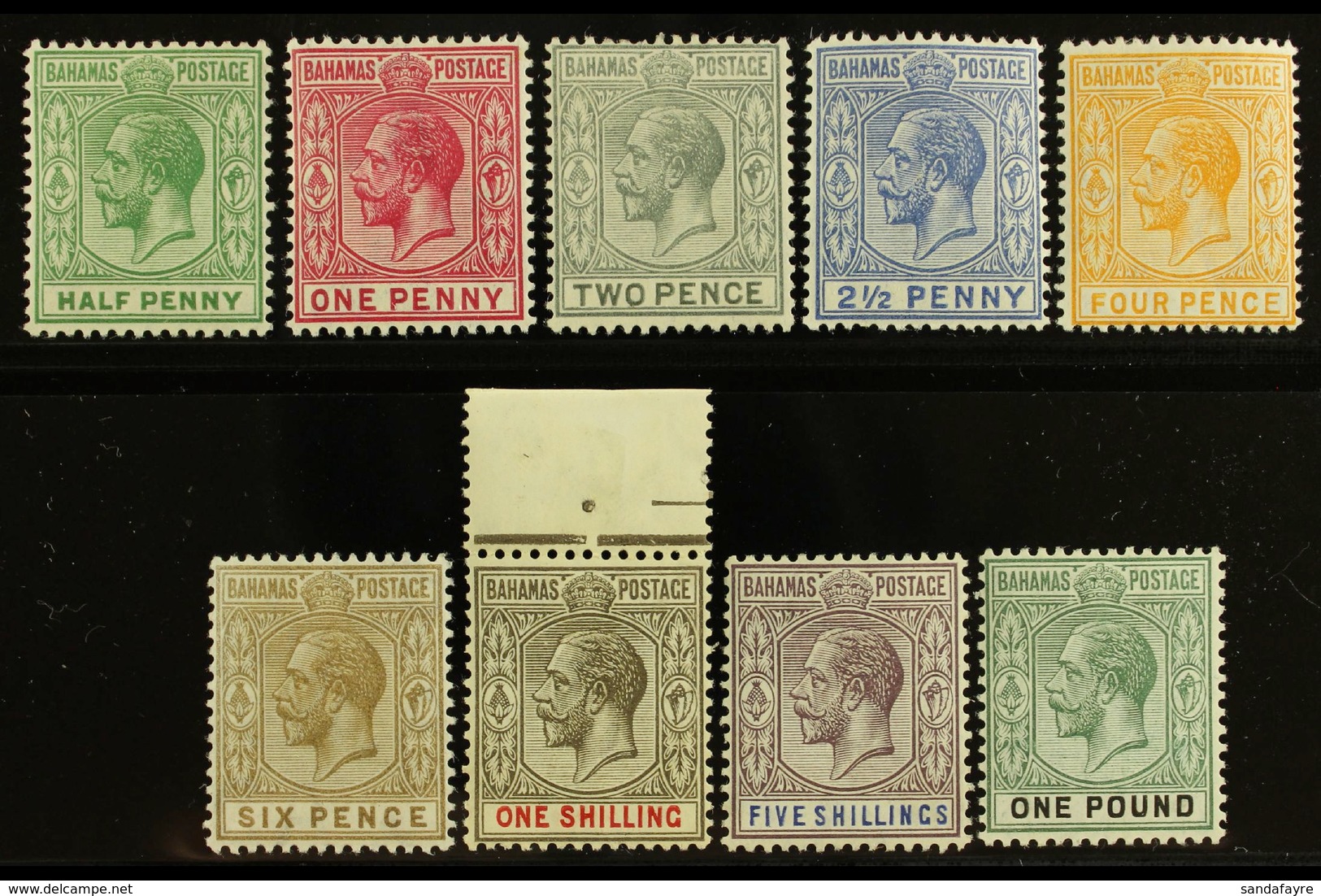 1912-19 KGV Complete Set, SG 81/89, Very Fine Mint, Very Fresh. (9 Stamps) For More Images, Please Visit Http://www.sand - Sonstige & Ohne Zuordnung