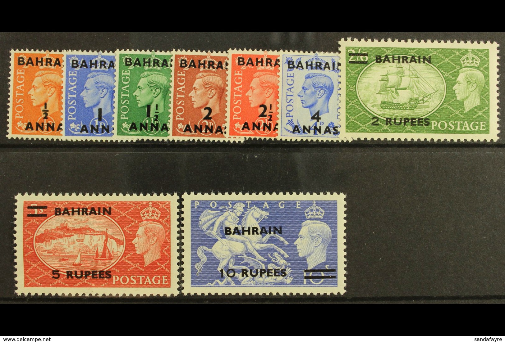 1950-51 Complete Set, SG 71/79, Fine Mint. (9) For More Images, Please Visit Http://www.sandafayre.com/itemdetails.aspx? - Bahreïn (...-1965)