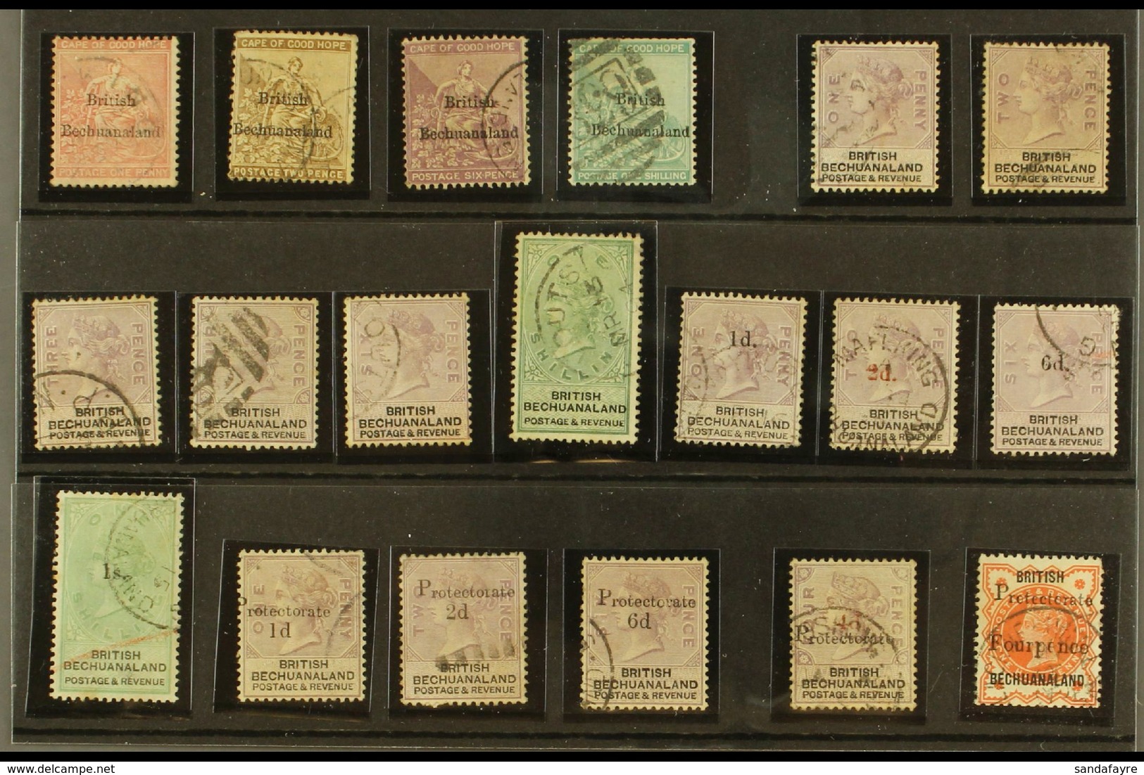 1885-89 ALL DIFFERENT USED QV COLLECTION Presented On A Stock Card & Includes 1885-87 COGH Overprinted 1d To 1s (SG 5/8) - Sonstige & Ohne Zuordnung