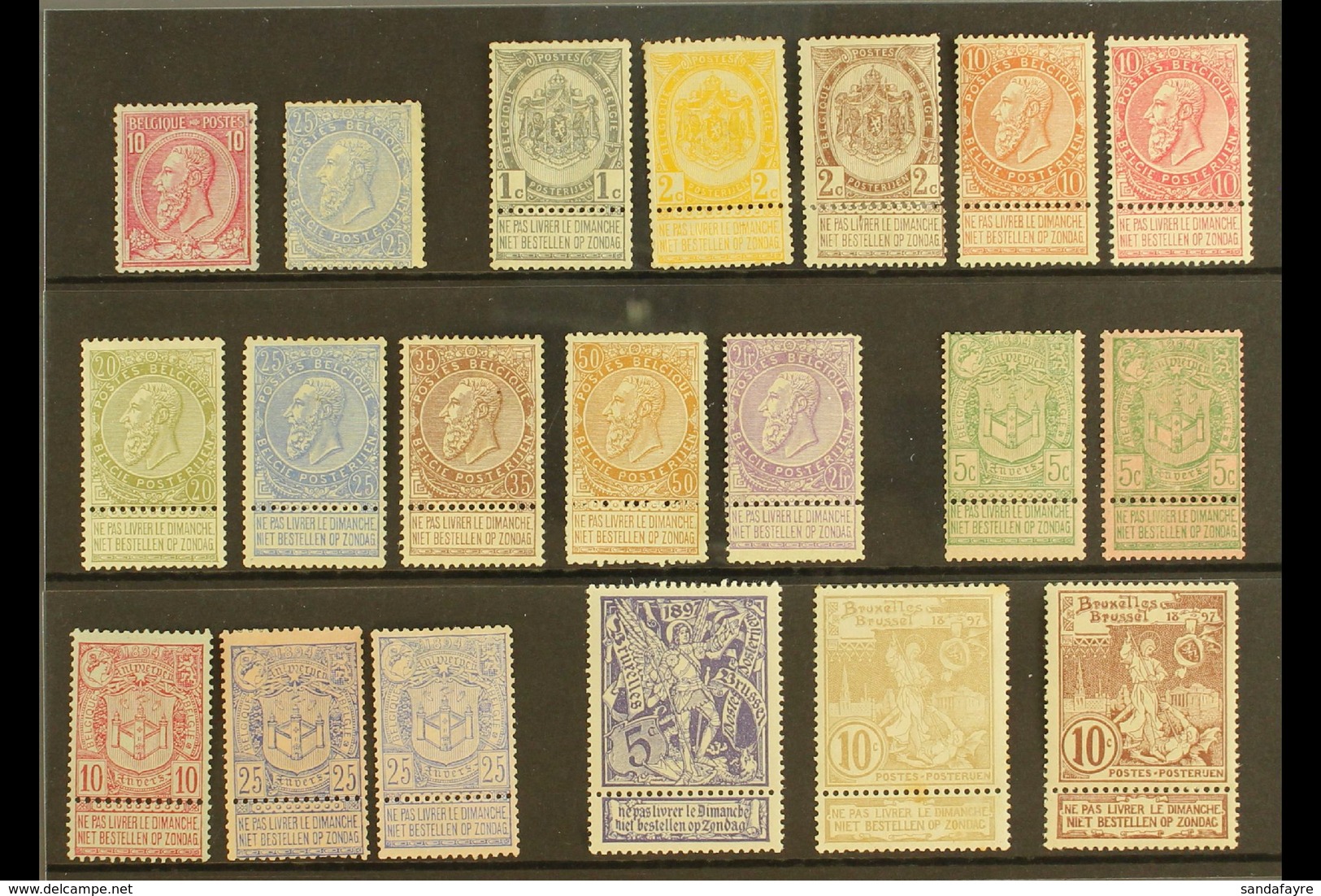 1884-1900 19TH CENTURY MINT SELECTION Presented On A Stock Card. All Different With Values To 2f. Attractive Group (20 S - Sonstige & Ohne Zuordnung