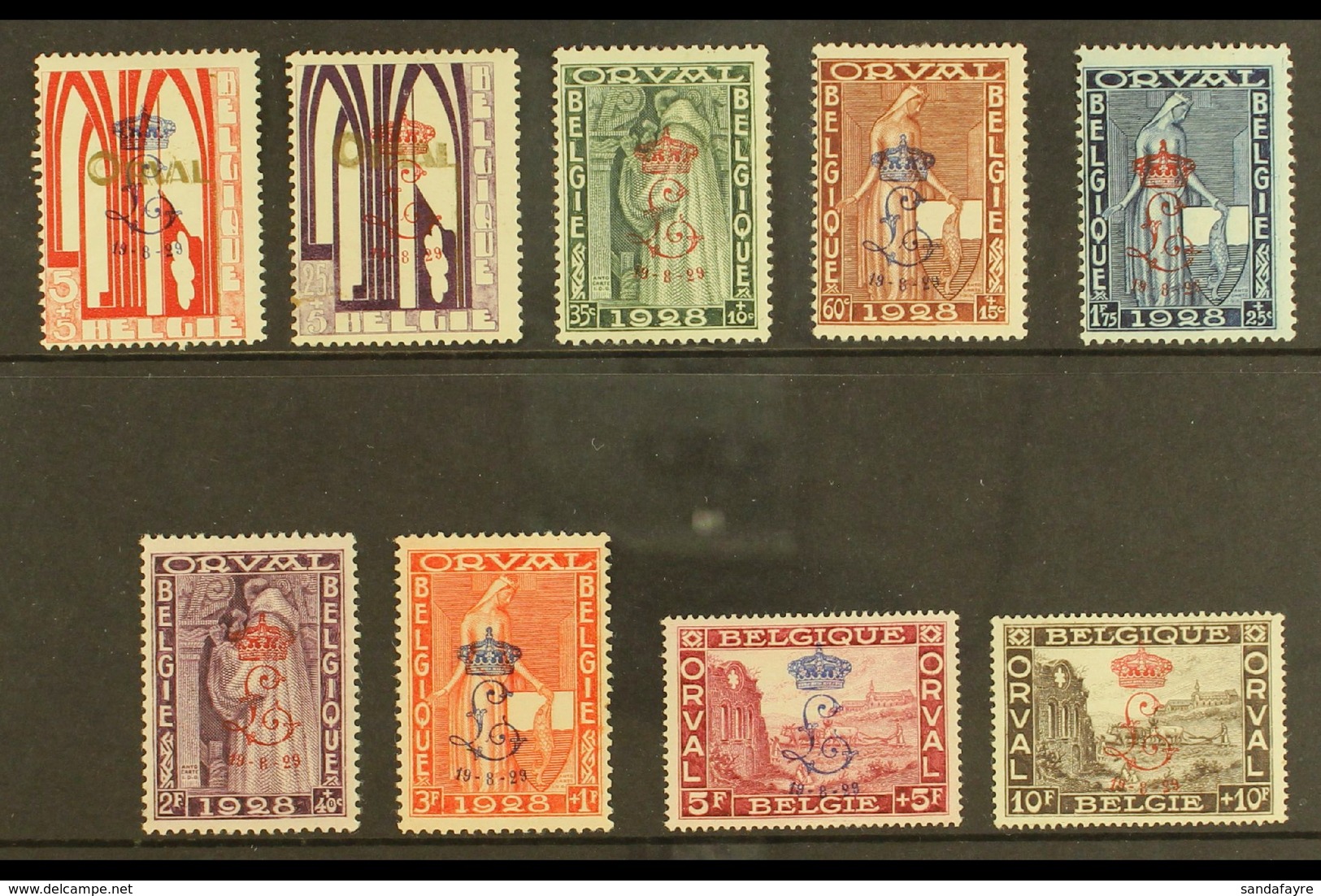 1929 Orval Abbey Restoration"L" Ovpt Set Complete, SG 543/51, Very Fine And Fresh Mint. (9 Stamps) For More Images, Plea - Sonstige & Ohne Zuordnung