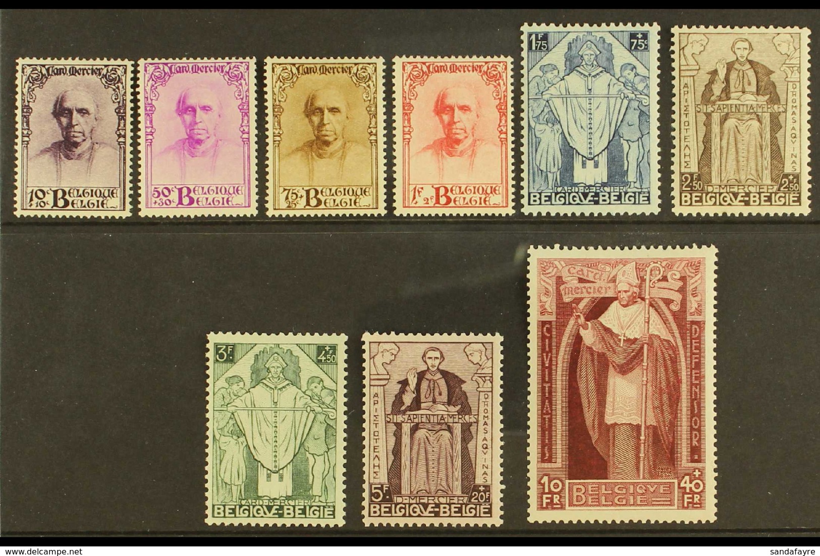 1932 Cardinal Mercier Memorial Fund Complete Set (SG 609/17, Michel 333/41, COB 342/50), Fine Never Hinged Mint, Fresh & - Sonstige & Ohne Zuordnung