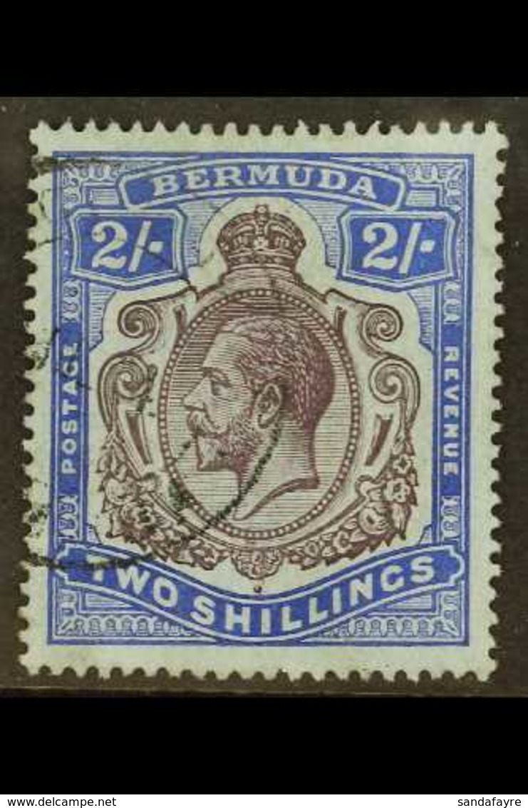 1918-22 (wmk Mult Crown CA) KGV Key-type 2s Purple And Blue/blue With WATERMARK REVERSED, SG 51bx, Very Fine Used. Attra - Bermuda