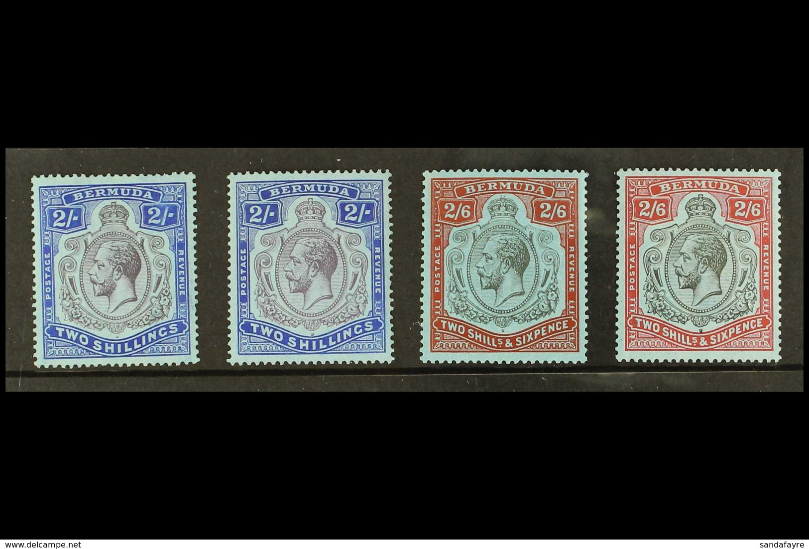 1924-32 Fine Mint Shades Of 2s (2) And 2s 6d (2) SG 88/89, Very Fresh. (4 Stamps) For More Images, Please Visit Http://w - Bermuda