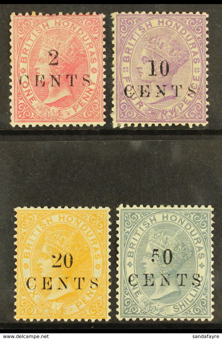 1888 2c On 1d Rose - 50c On 1s Grey, Wmk CA, Set Complete, SG 27/30, Very Fine And Fresh Mint. (4 Stamps) For More Image - Britisch-Honduras (...-1970)