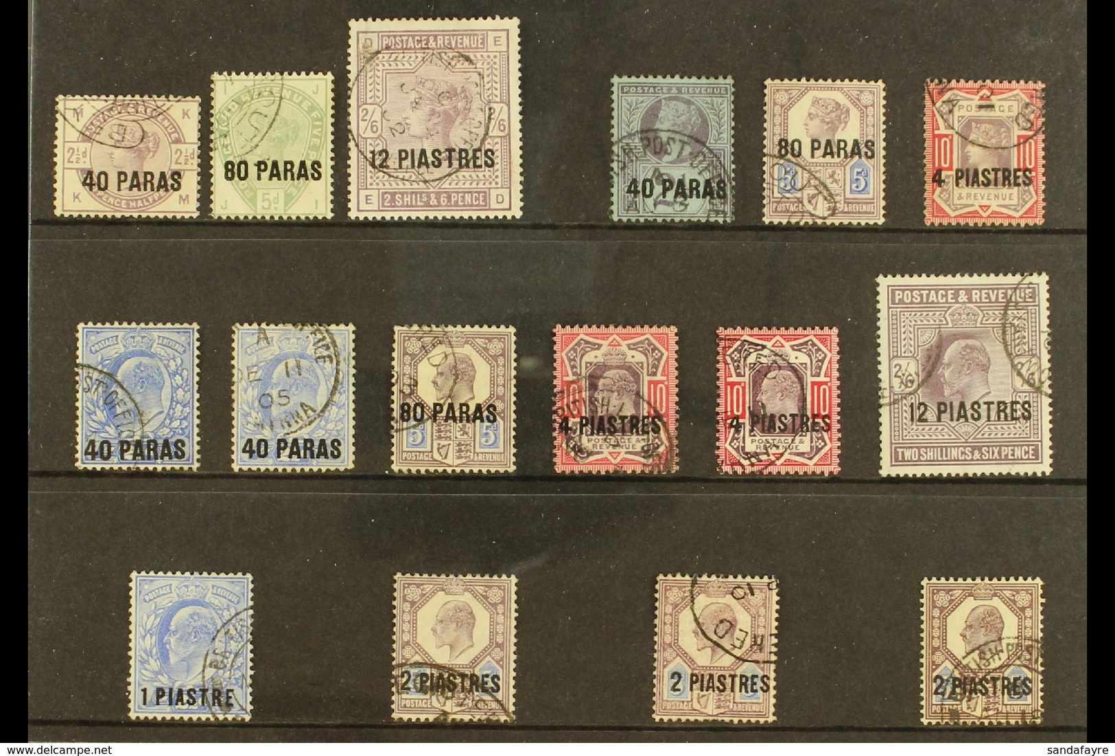 TURKISH CURRENCY 1885-1908 USED SELECTION. An All Different Group That Includes 1885-88 Set, 1887-96 Set, 1902-05 Set To - Britisch-Levant