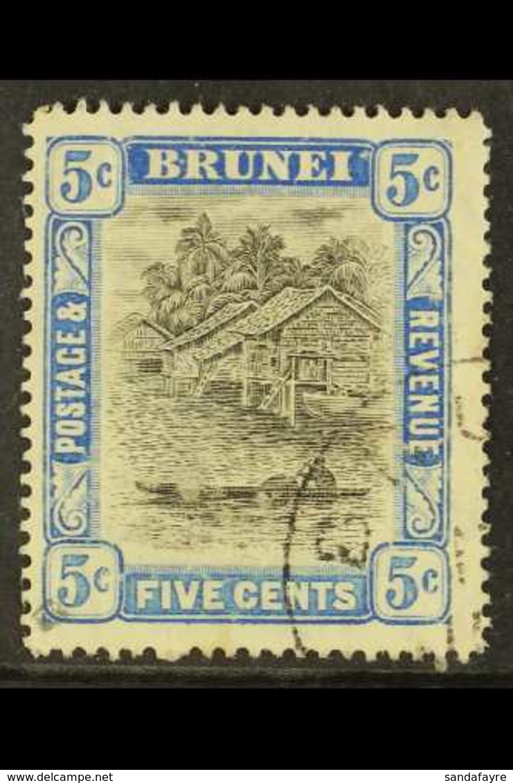 1907-10 5c Grey-black & Blue, Wmk Mult Crown CA, SG 27, Very Fine Used. For More Images, Please Visit Http://www.sandafa - Brunei (...-1984)