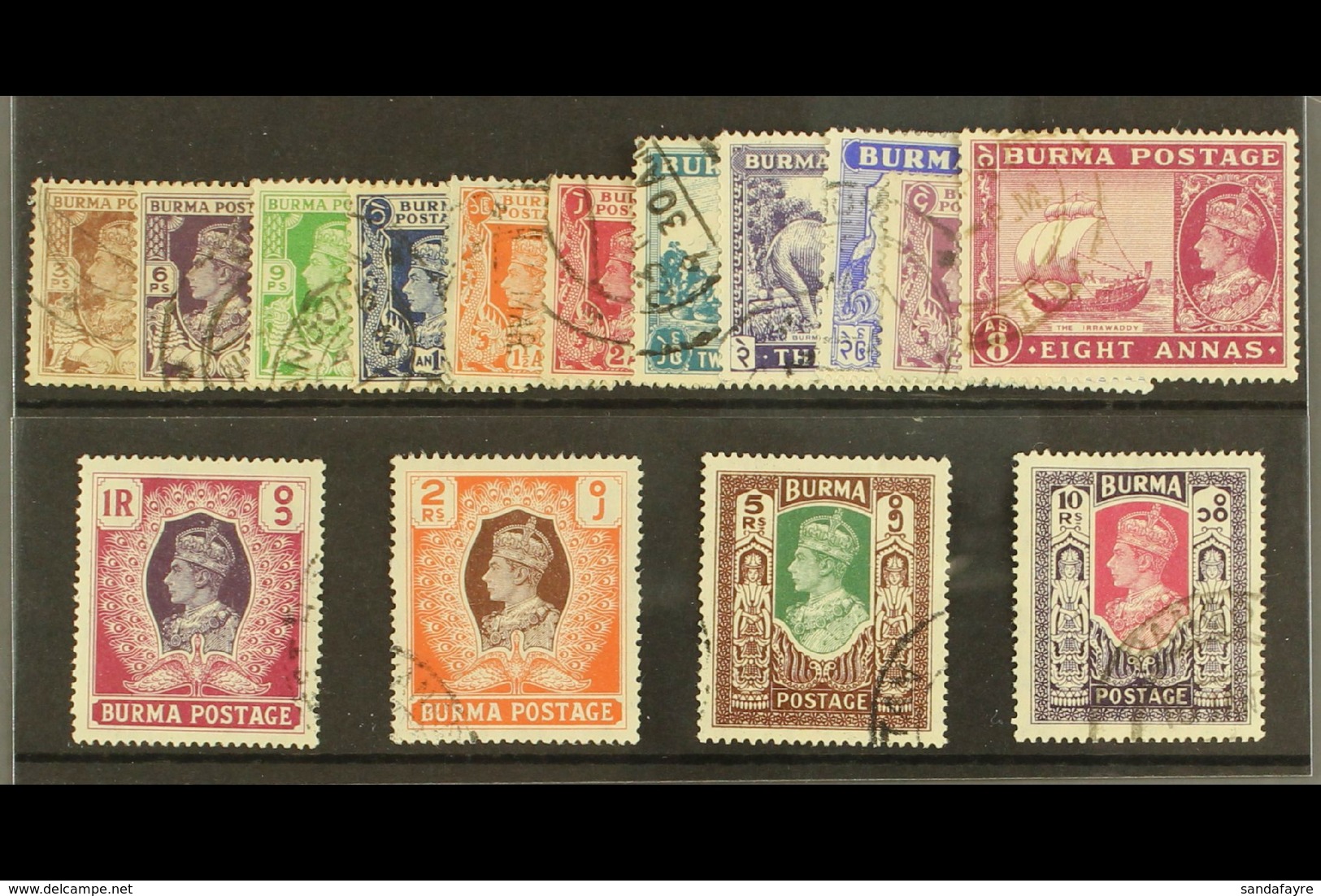 1946 Definitives In New Colours Complete Set, SG 51/63. Fine Used. For More Images, Please Visit Http://www.sandafayre.c - Burma (...-1947)