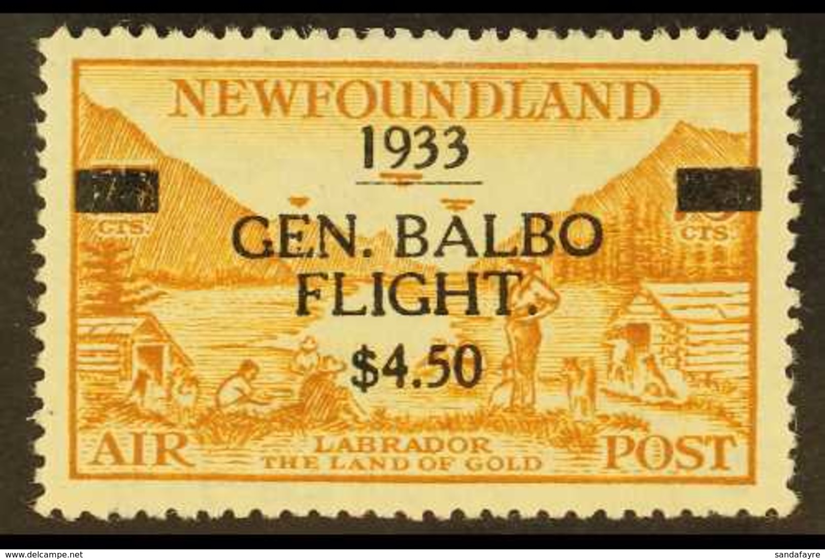 1933 $4.50 On 75c Yellow- Brown Balbo Flight, SG 235, Never Hinged Mint. For More Images, Please Visit Http://www.sandaf - Other & Unclassified