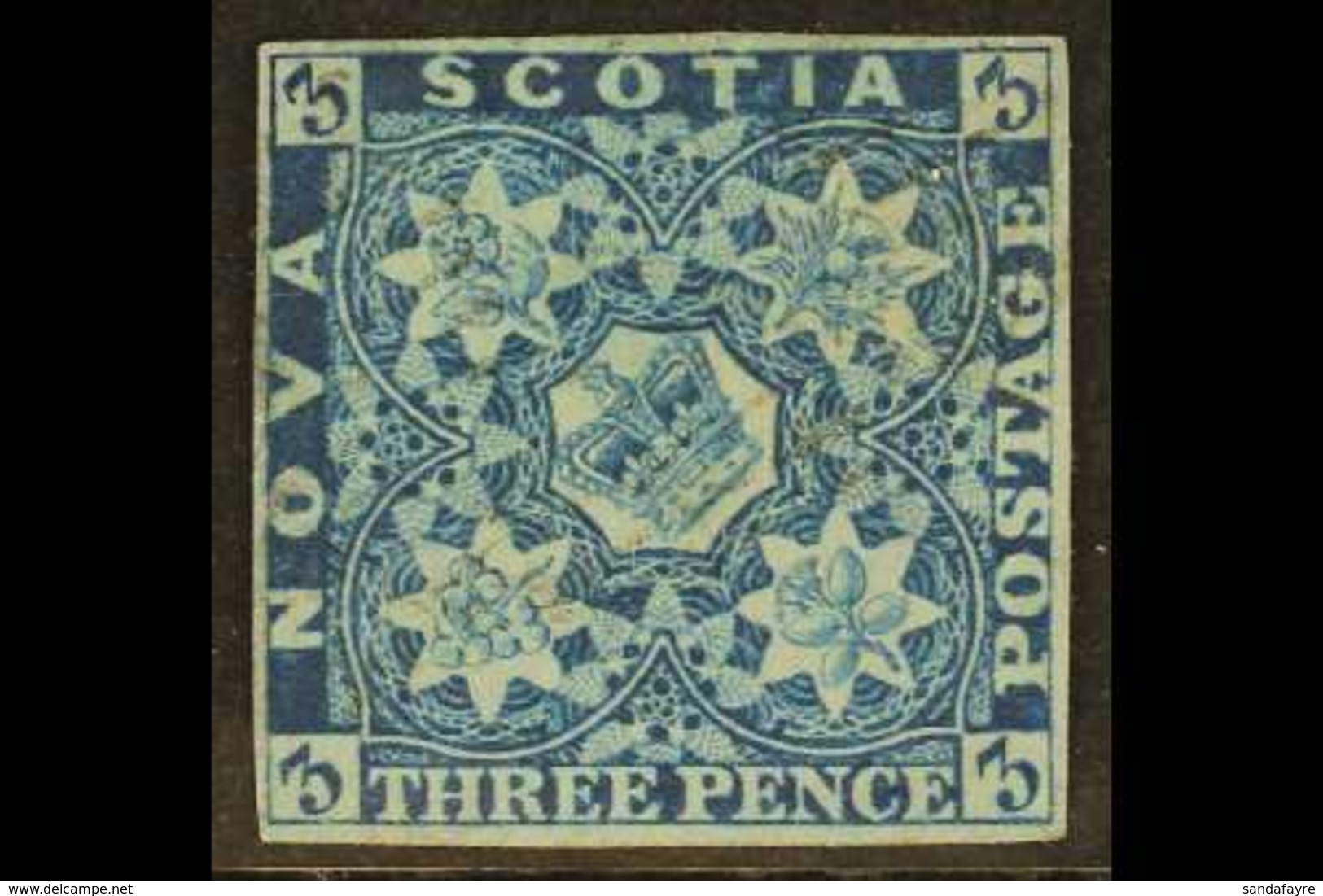 1851-60 3d Deep Blue, SG 2, Very Fine Used With Four Margins And Light Cancel. For More Images, Please Visit Http://www. - Sonstige & Ohne Zuordnung