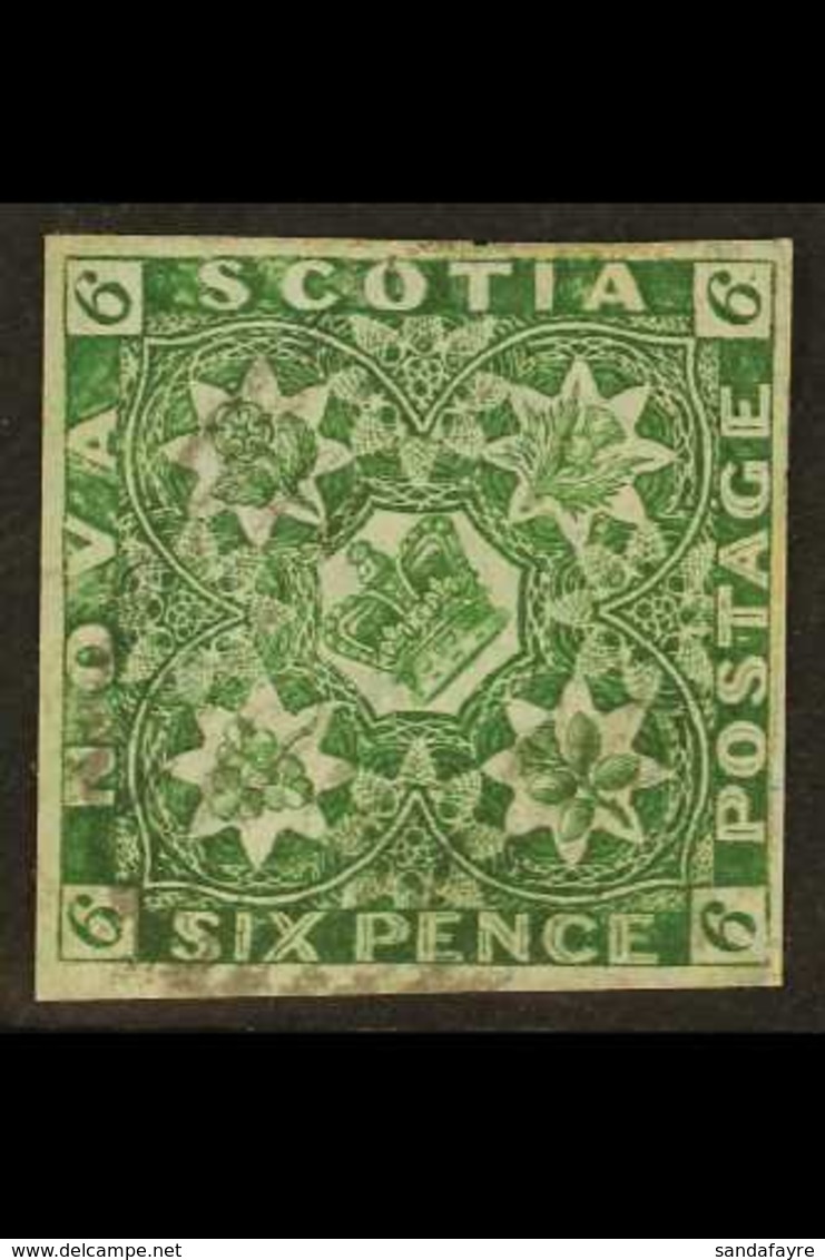 1851-60 6d Yellow- Green, SG 5, Used With 4 Margins But Cleverly Rebacked. Cat £550. For More Images, Please Visit Http: - Sonstige & Ohne Zuordnung