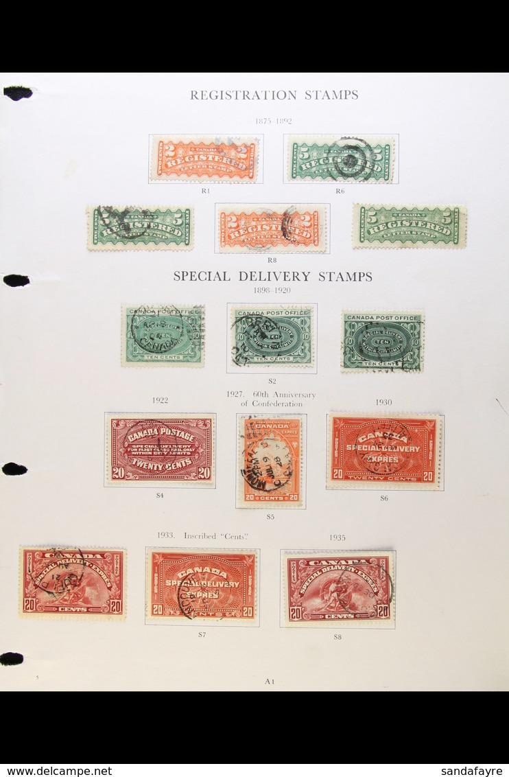 1875-1978 USED "BACK OF THE COLLECTION" Presented On Printed Pages. Includes 1875-92 Registration 2c & 5c Shades, 1898-1 - Sonstige & Ohne Zuordnung