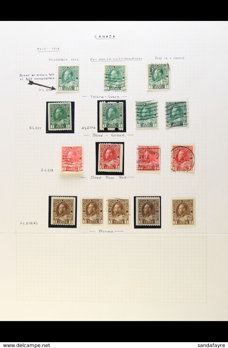 1912-21 COIL ISSUE COLLECTION Presented On Album Pages. A Most Useful Mint & Used Range That Includes P12 X Imperf Set ( - Sonstige & Ohne Zuordnung