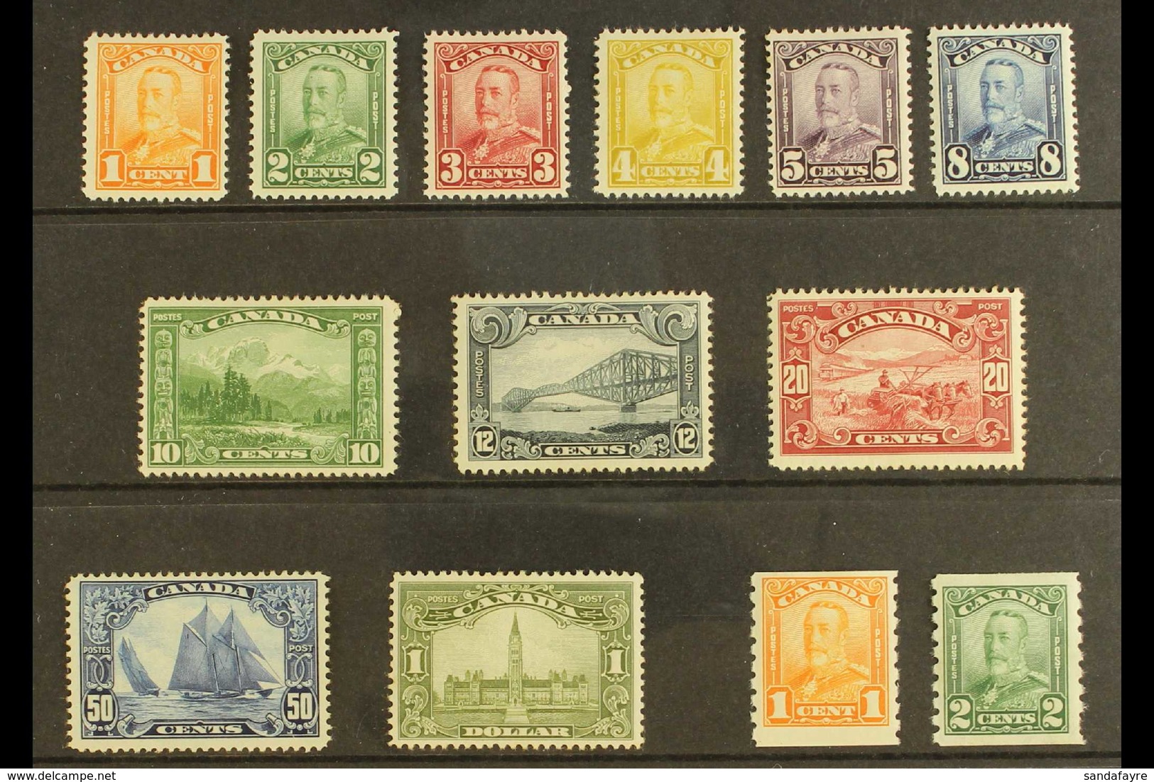 1928-29 Complete Definitive Set Plus 1c And 2c Coil Stamps, SG 273/285 Plus 286/287, Fine Mint, Generally Well Centred.  - Sonstige & Ohne Zuordnung