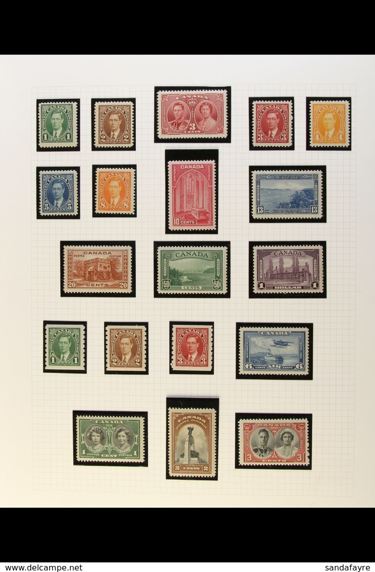 1937-9 KGVI Issues From 1937 Coronation To 1939 Royal Visit Set Complete, Incl, Airmail & Coil Stamps, SG 356/74, Fine M - Sonstige & Ohne Zuordnung