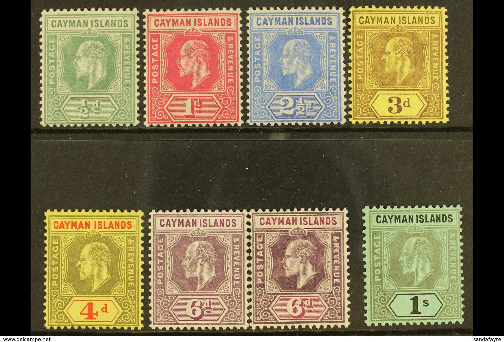 1907-09 MCA Wmk Set Inc Both 6d Shades To 1s, SG 25/31, Fine Mint (8 Stamps) For More Images, Please Visit Http://www.sa - Cayman Islands