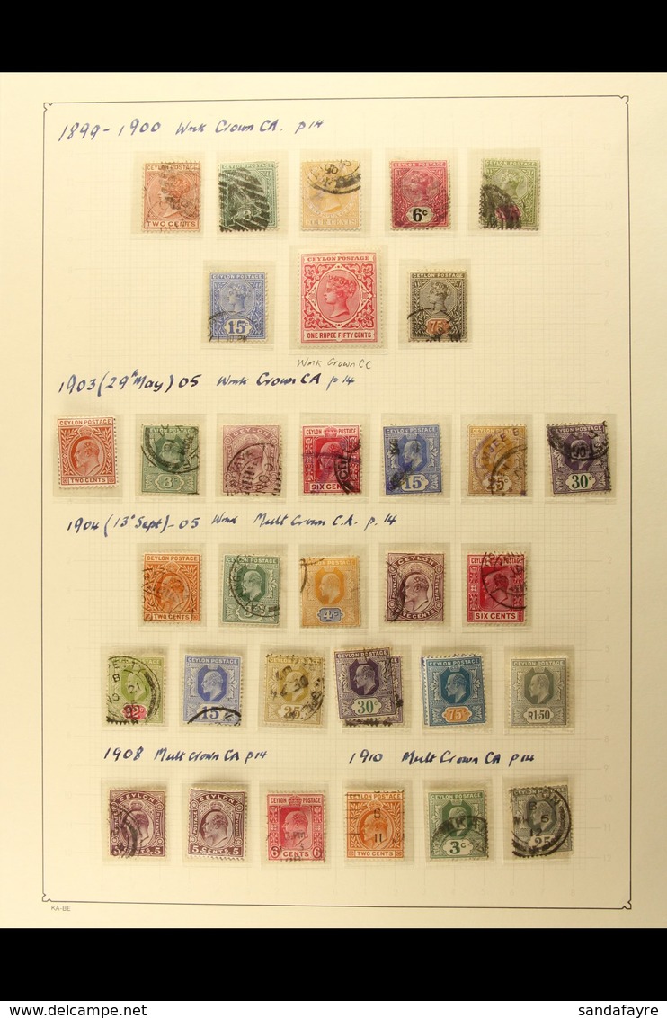 1899-1969 MINT AND USED COLLECTION Written Up On Album Pages, Includes 1899-1900 Set To 75c Used Plus 1r50 Mint, 1903 Us - Ceylon (...-1947)