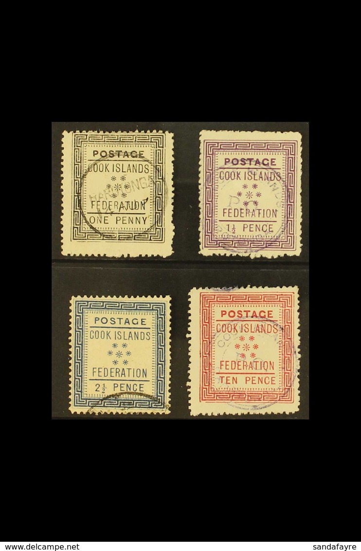 1892 First Set Complete, SG 1/4, Very Fine Used. Rarely Scarce This Nice (4 Stamps) For More Images, Please Visit Http:/ - Cookinseln