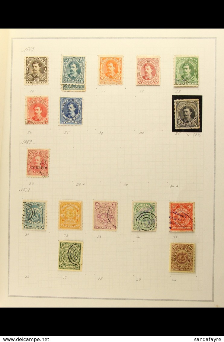 1863-1903 OLD TIME COLLECTION A Useful Mint & Used Collection On Album Pages That Includes 1863 Set, 1882 5c On ½r Used, - Costa Rica
