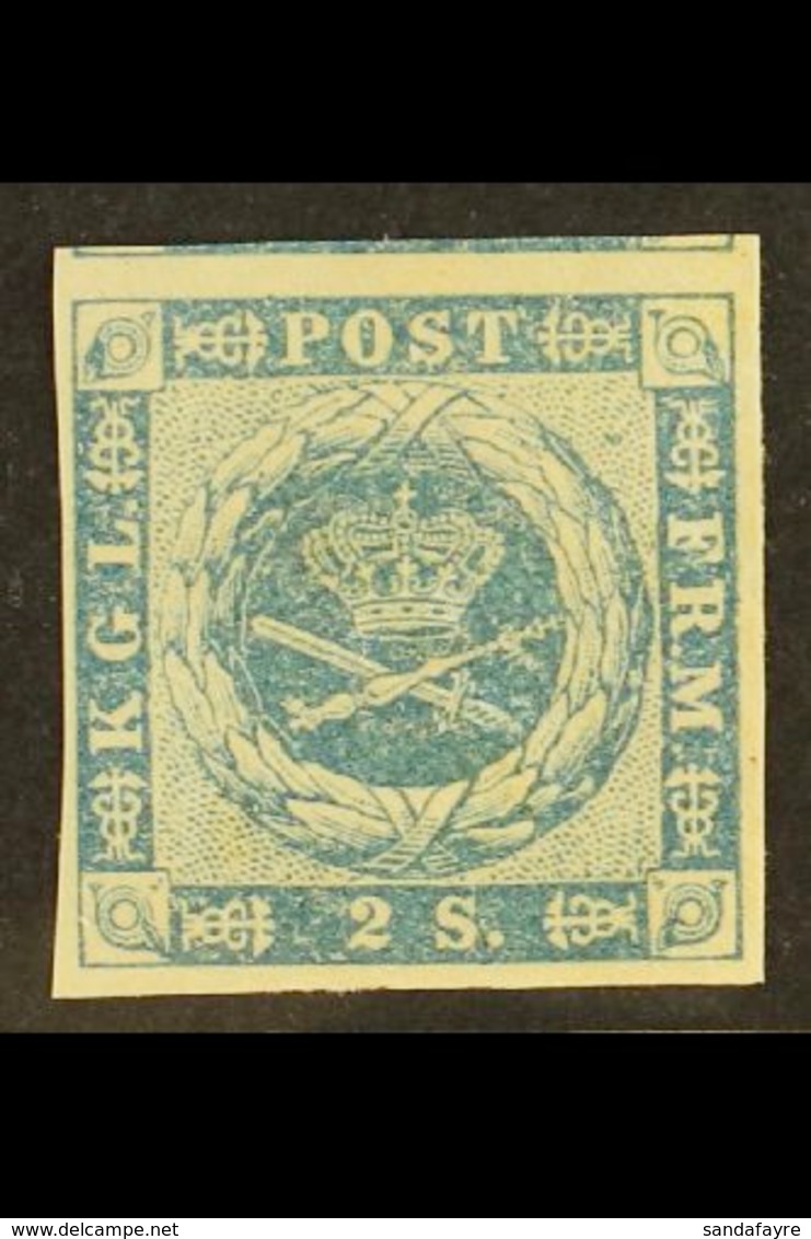 1854-57 2s Blue Dotted Spandrels (SG 7, Michel 3, Facit 3), Never Hinged Mint With Four Good To Large Margins Showing Pa - Sonstige & Ohne Zuordnung