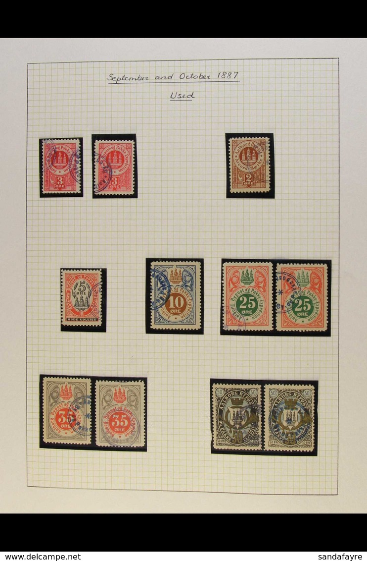 BYPOST - AALBORG 1885-1891 MINT & USED COLLECTION Neatly Presented On Album Pages Inc Values To 50ore Mint & Used Plus A - Sonstige & Ohne Zuordnung