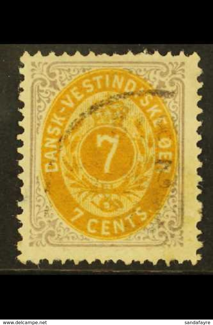 1873 7c Yellow Ochre And Slate Lilac, SG 20, Good Used, Bright Colours. Cat £180 For More Images, Please Visit Http://ww - Dänisch-Westindien