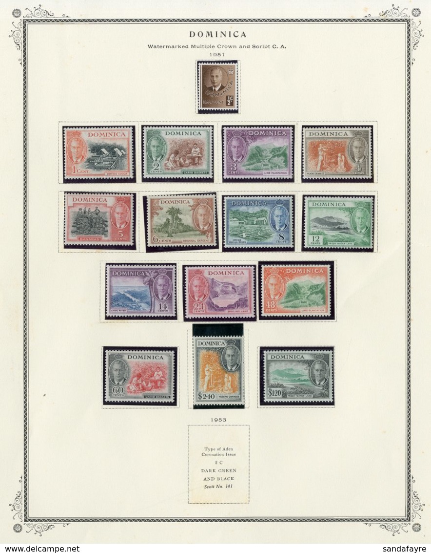 1886-1951 FINE MINT COLLECTION Which Includes 1886 ½d On 6d And 1d On 1s, Then Continues With George VI Complete I.e. 19 - Dominica (...-1978)