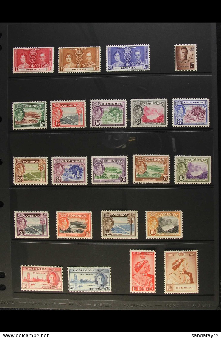 1937-1951 KGVI COMPLETE VERY FINE MINT A Delightful Complete Basic Run From SG 96 Right Through To SG 138. Fresh And Att - Dominica (...-1978)