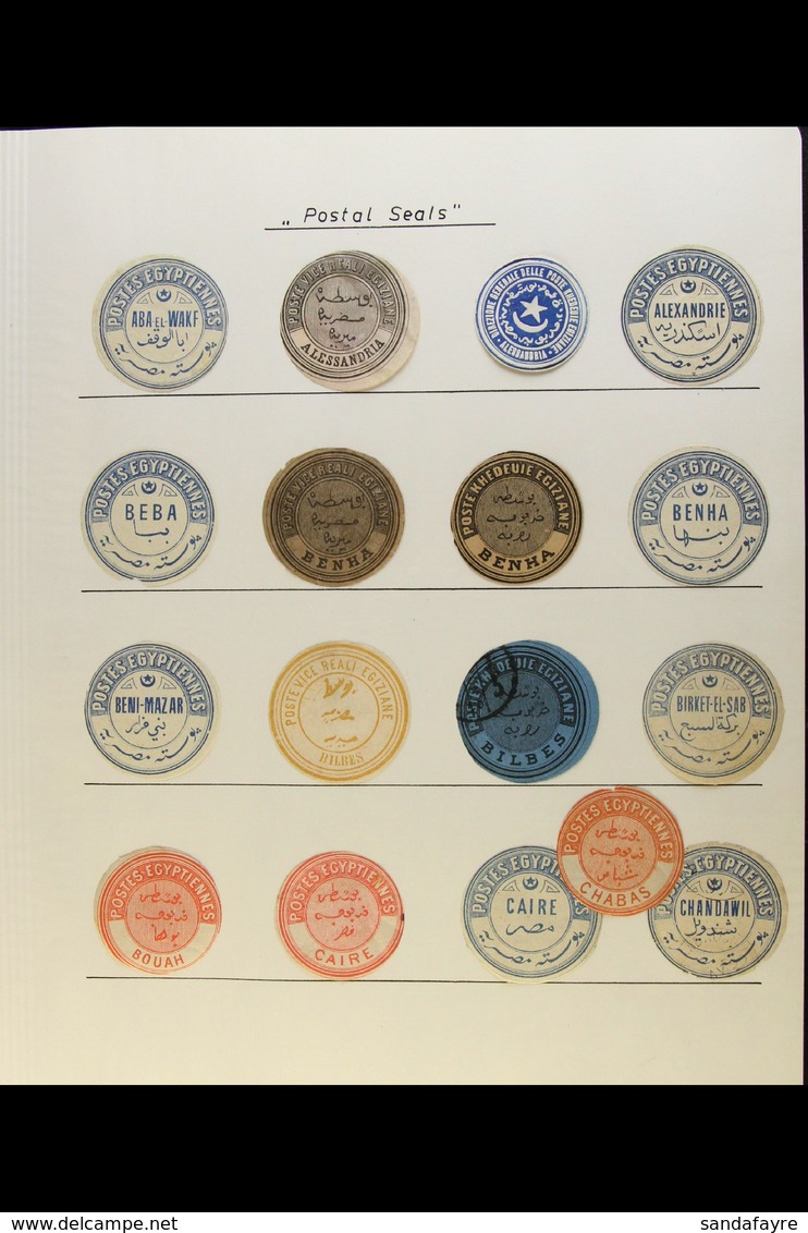 POSTAL SEALS COLLECTION Of Circular Seals, Arranged Alphabetically On Album Pages, All Different, Some With Part Postal  - Sonstige & Ohne Zuordnung