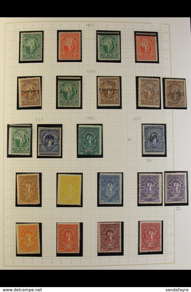 1889 TO 1949 SUBSTANTIAL COLLECTION Of Very Fine Mint & Used Stamps Collected To A Semi- Specialized Level And Displayed - El Salvador