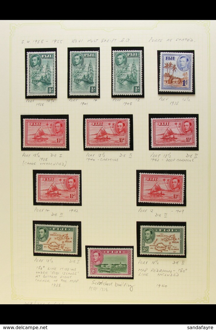 1937-1951 COMPLETE FINE MINT COLLECTION In Hingeless Mounts On Leaves, All Different, Inc 1938-55 Pictorials Complete Se - Fidschi-Inseln (...-1970)